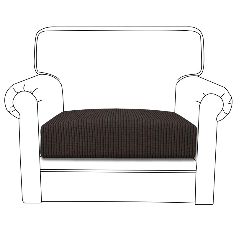 Easy-Going Stretch Chair Cushion Cover Sofa Cushion Furniture Protector Sofa Seat Sofa Slipcover Sofa Cover Soft Flexibility with Elastic Bottom(Chair Cushion, Chocolate) - Image 1